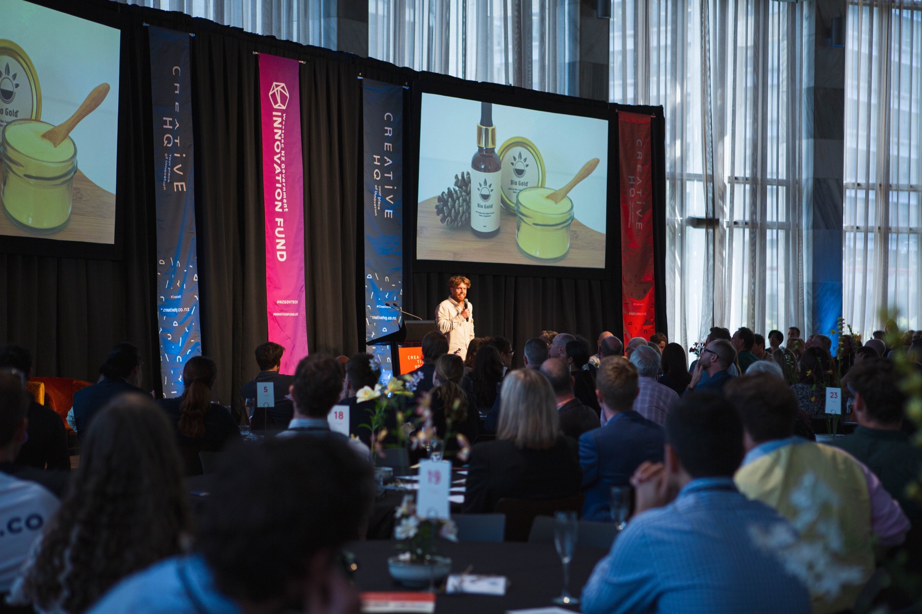 Carl Meyer presenting Biogold at GovTech 2022 Demo Day