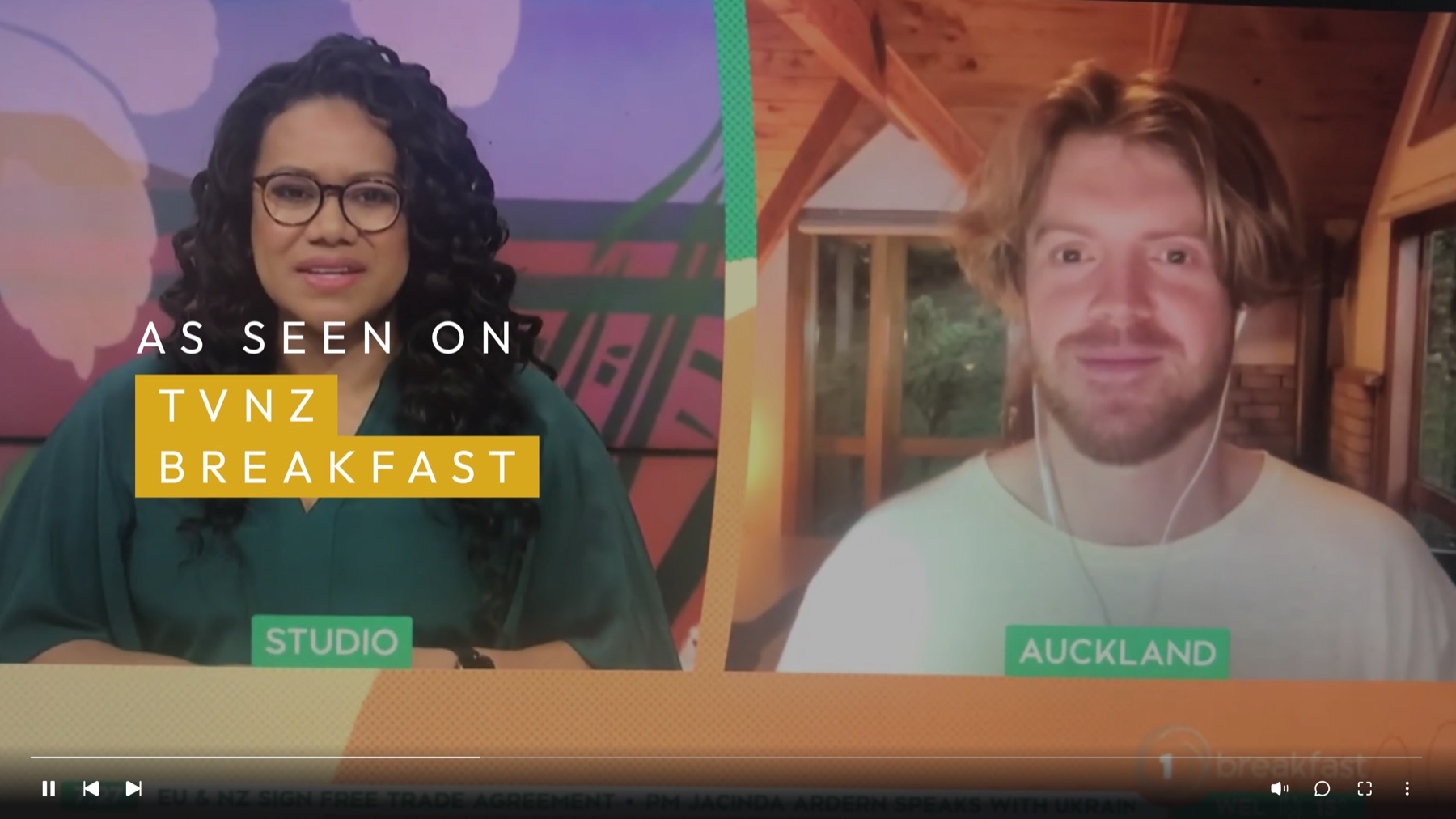 Carl Meyer appearing on TVNZ Breakfast by video call